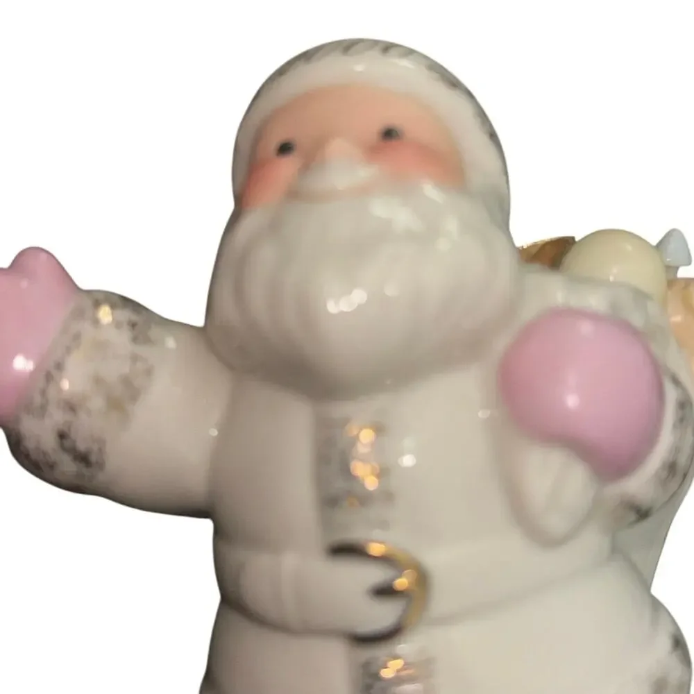 2000 Lenox Christmas Ornament Santa Cream Gold Collectible 4”